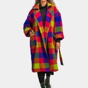 Alembika bright lights, big city, checkered coat size XS (US6-8)